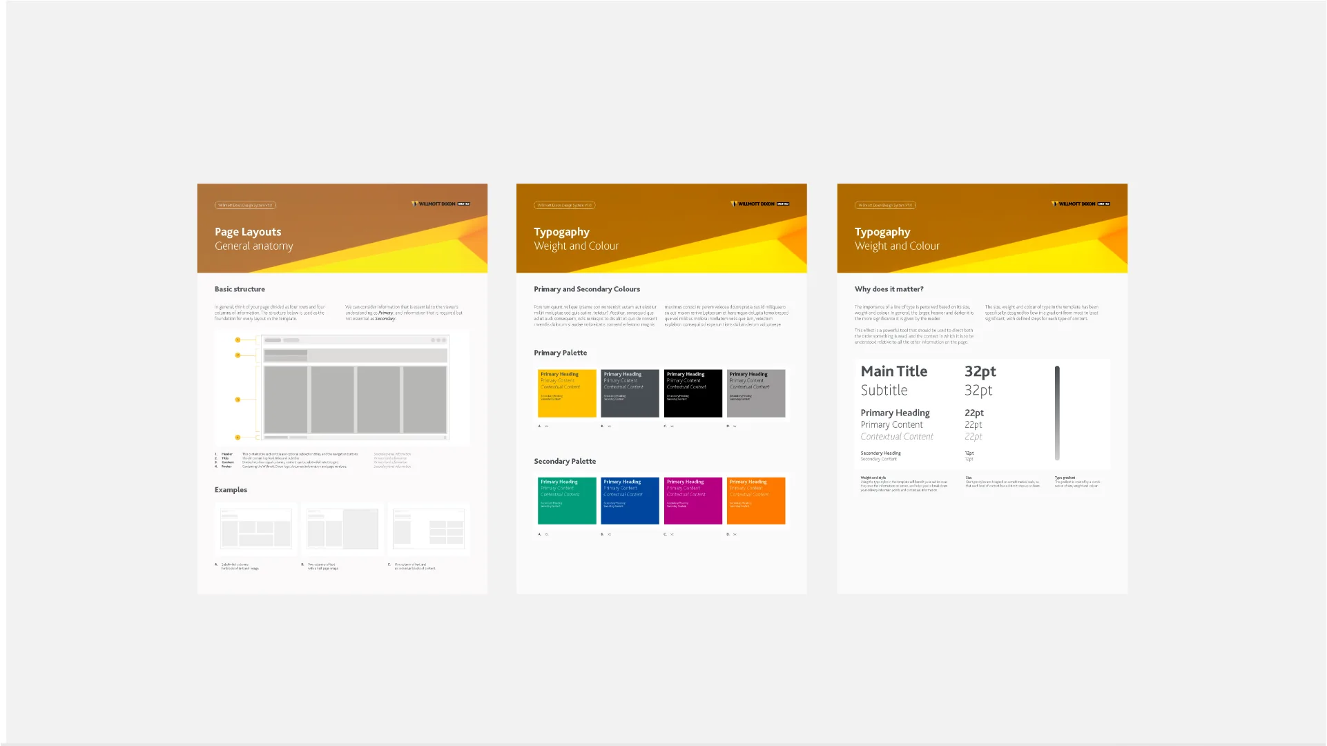 A further tender submission spread showing the refreshed design standard applied across the framework materials